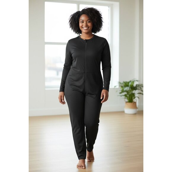NEW SKIMS 4X Black Long Sleeve Full Body Jumpsuit Stretch Comfort Sexy Catsuit - Picture 1 of 13